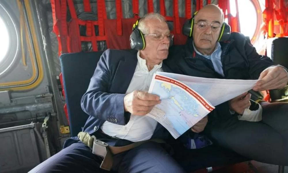 Ν. Δένδιας και Ζ. Μπορέλ σε πτήση για τον Έβρο